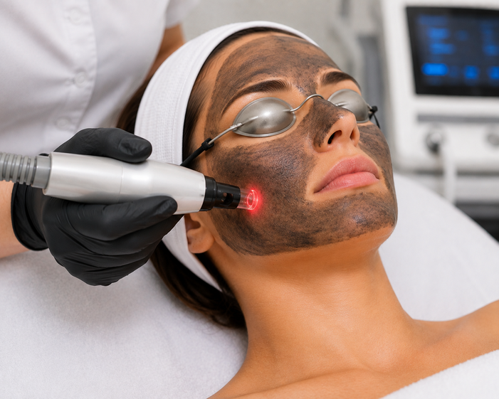 Practitioner performing Carbon Laser Peel
